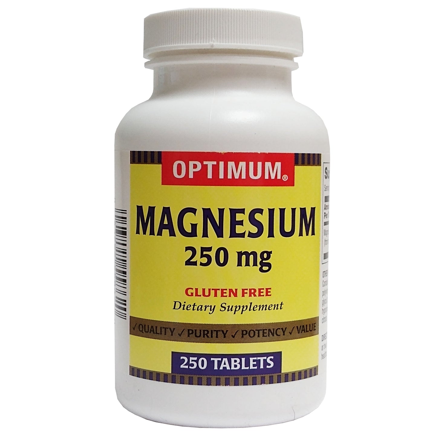 Optimum Magnesium Gluten Free 250 mg 250 Tablets, 1 Bottle Each, By Pharmavite