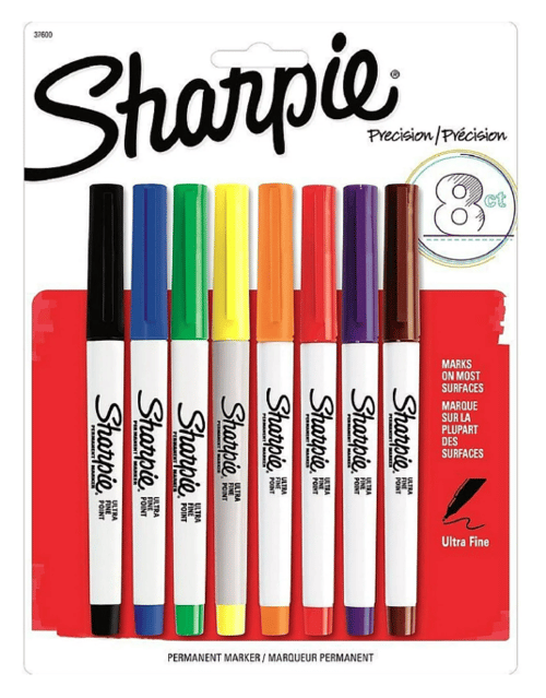 Sharpie Ultra Fine Permanent Markers, Assorted, 8-Pack Assorted