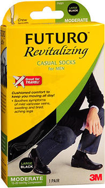 3m Futuro Casual Socks 71021en, Large, Black