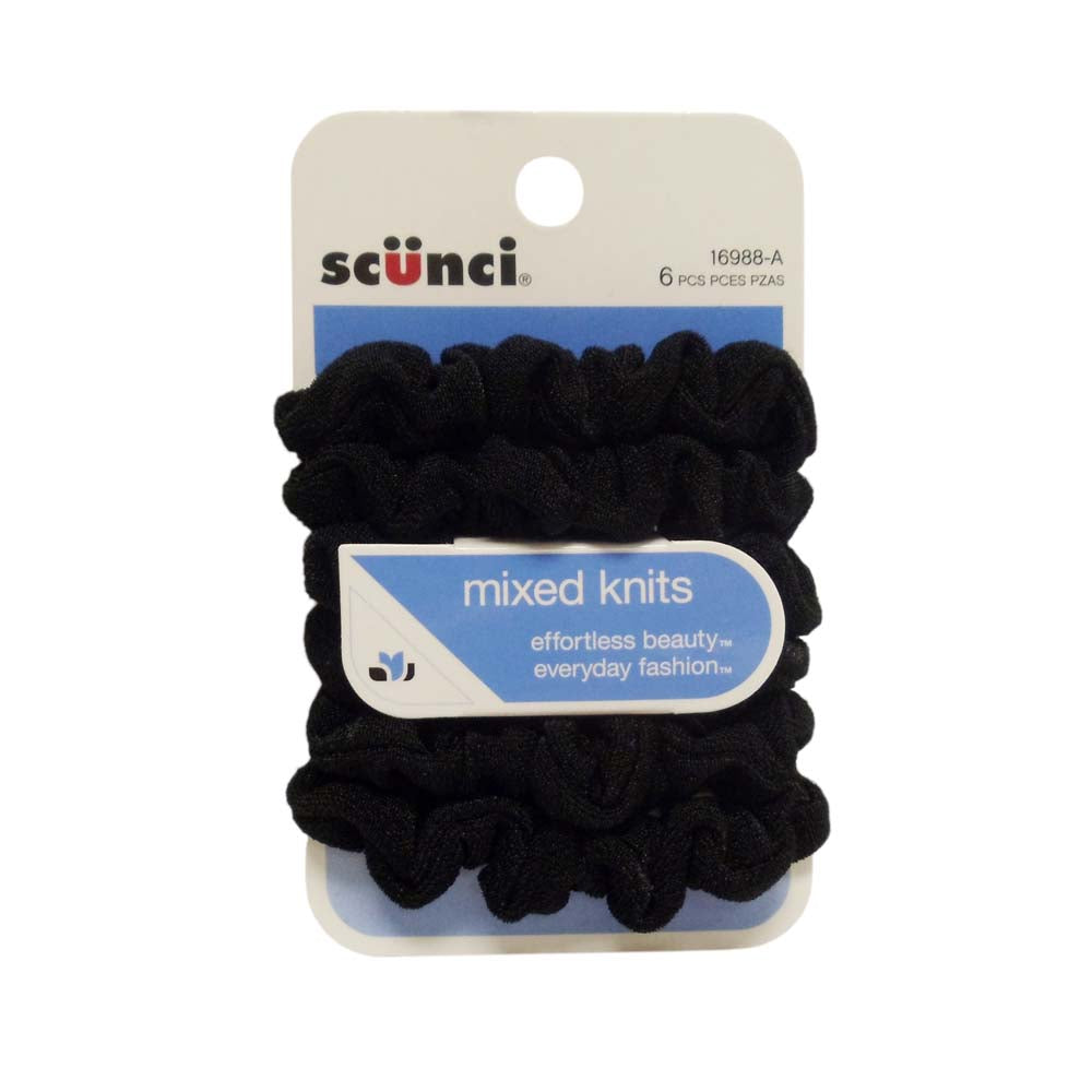 Scunci Mixed Knits, Mini Thermal Hair Twists, Black, 6 Count, 1 Each, By Conair Corp.