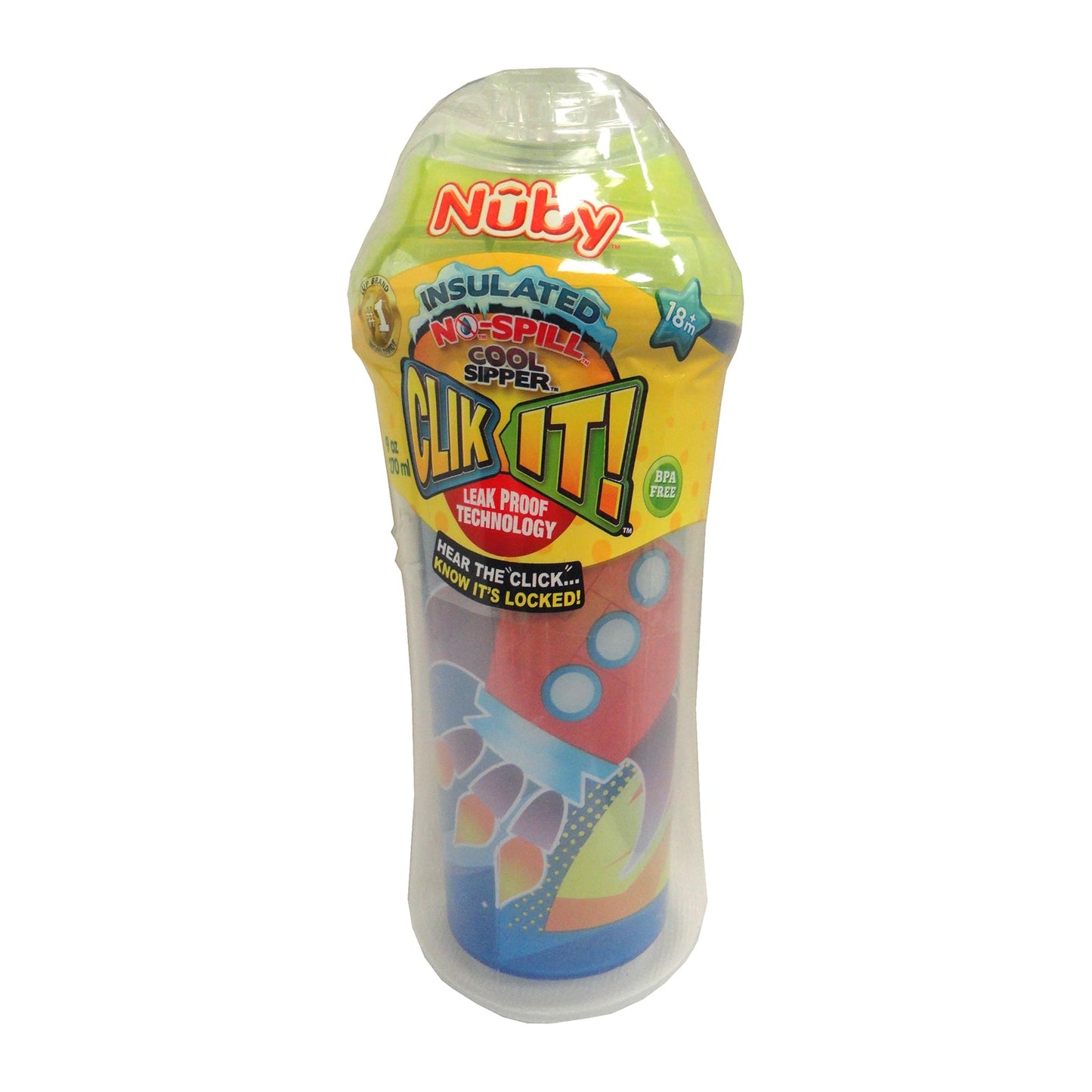 Nuby Insulated No Spill Cool Sipper, 9 Oz, Assorted Colors, 1 Each, By Nuby