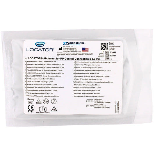 Dental Locator Nobel Biocare Parallel Conical Abutment Ref#02077, By Zest Dental Solutions