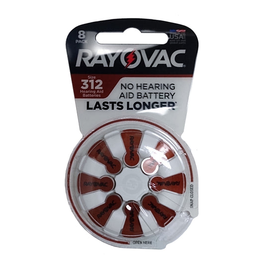 Rayovac Size 312 Hearing Aid Battery 8pk, 1 Pack Each, By Energizer Holdings Inc.