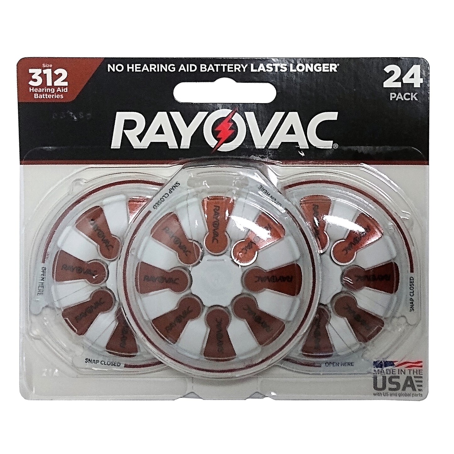 Rayovac Size 312 Hearing Aid Battery 24pk, 1 Pack Each, By Energizer Holdings Inc.
