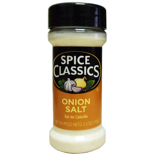 Spice Classics Onion Salt, 5.5 oz, 1 Bottle Each, By Han-Dee Pak, Inc