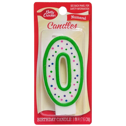 Betty Crocker #0 Birthday Candle Assorted Colors, 1 Each, By Signature