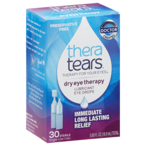 TheraTears Dry Eye Therapy Lubricating Eye Drops Preservative Free 30 Single-U