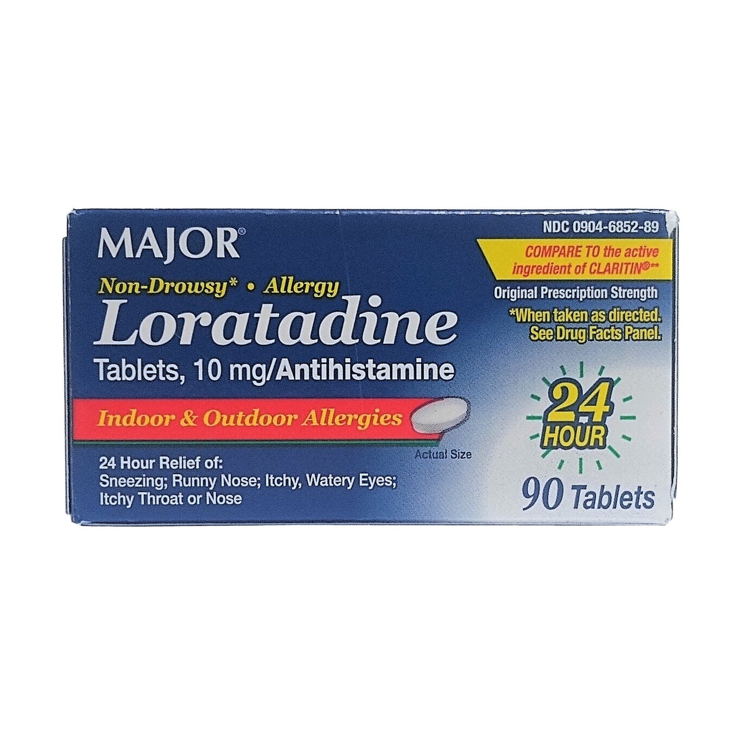 Loratadine Tablets 10mg/Antihistamine 90 tablets, By Major