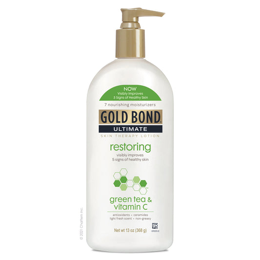 Gold Bond Ultimate Skin Therapy Lotion, Green Tea & Vitamin C, Restoring