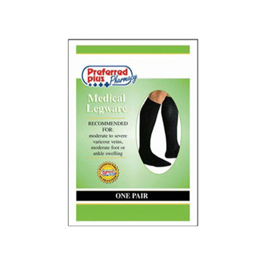 Qcs Men's Firm Compression Black Large Medical Socks