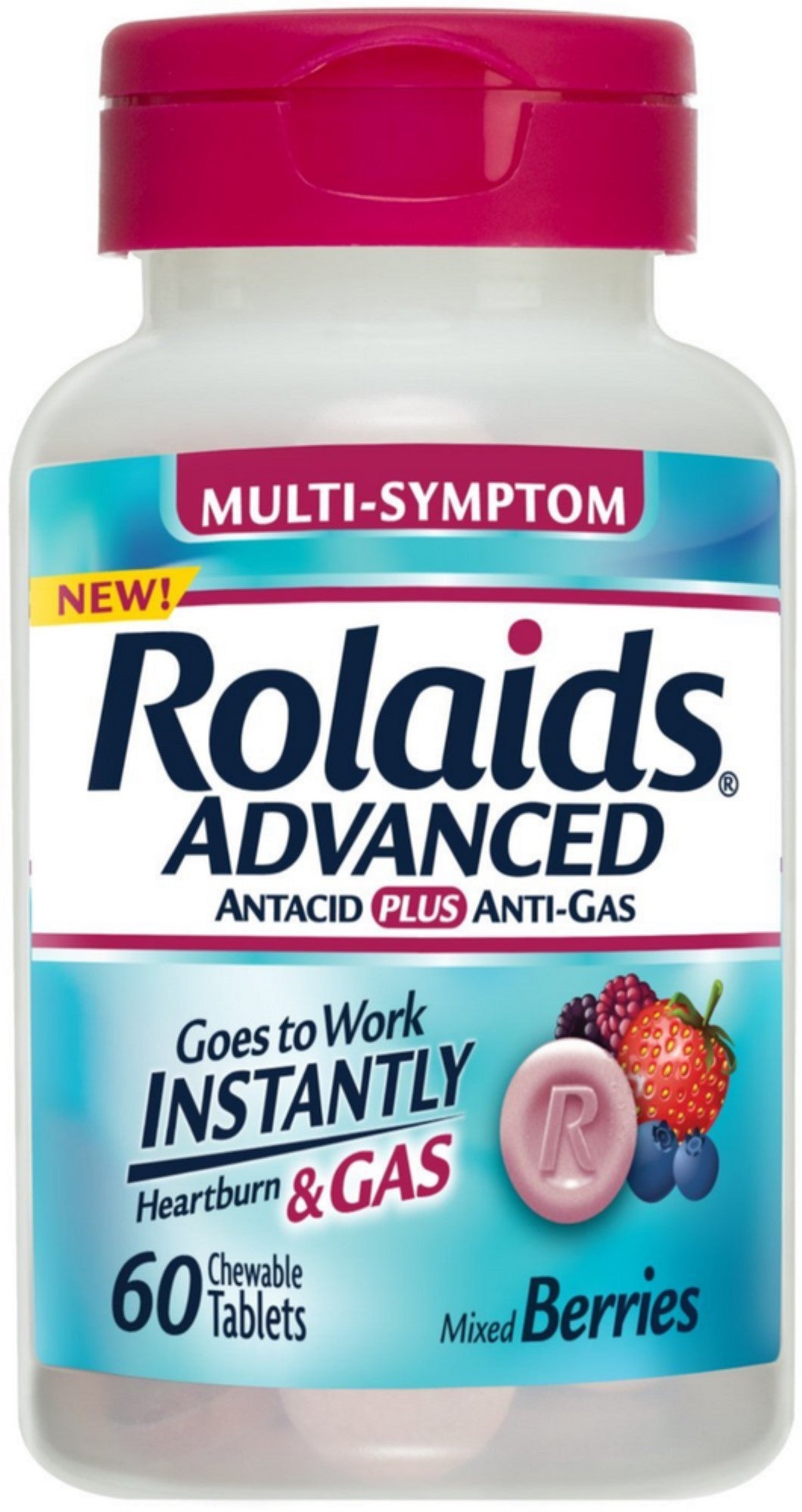 Rolaids Advanced Strength Berry Tablets 60ct