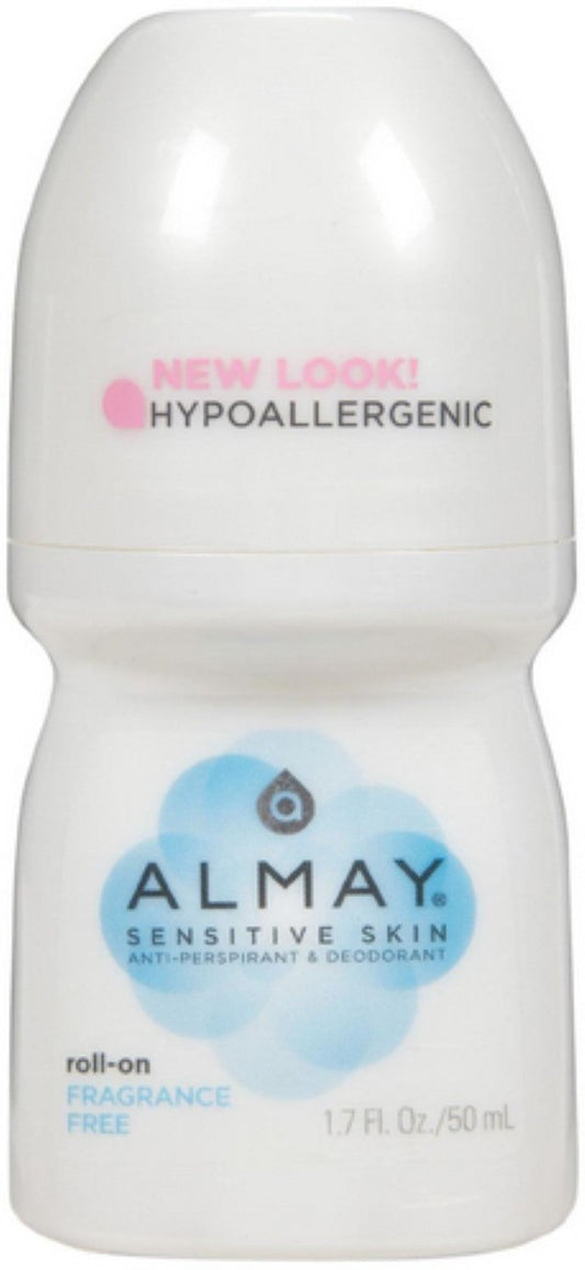 Almay Anti-Perspirant & Deodorant Sensitive Skin Roll-On Fragrance Free 1.7 Oz