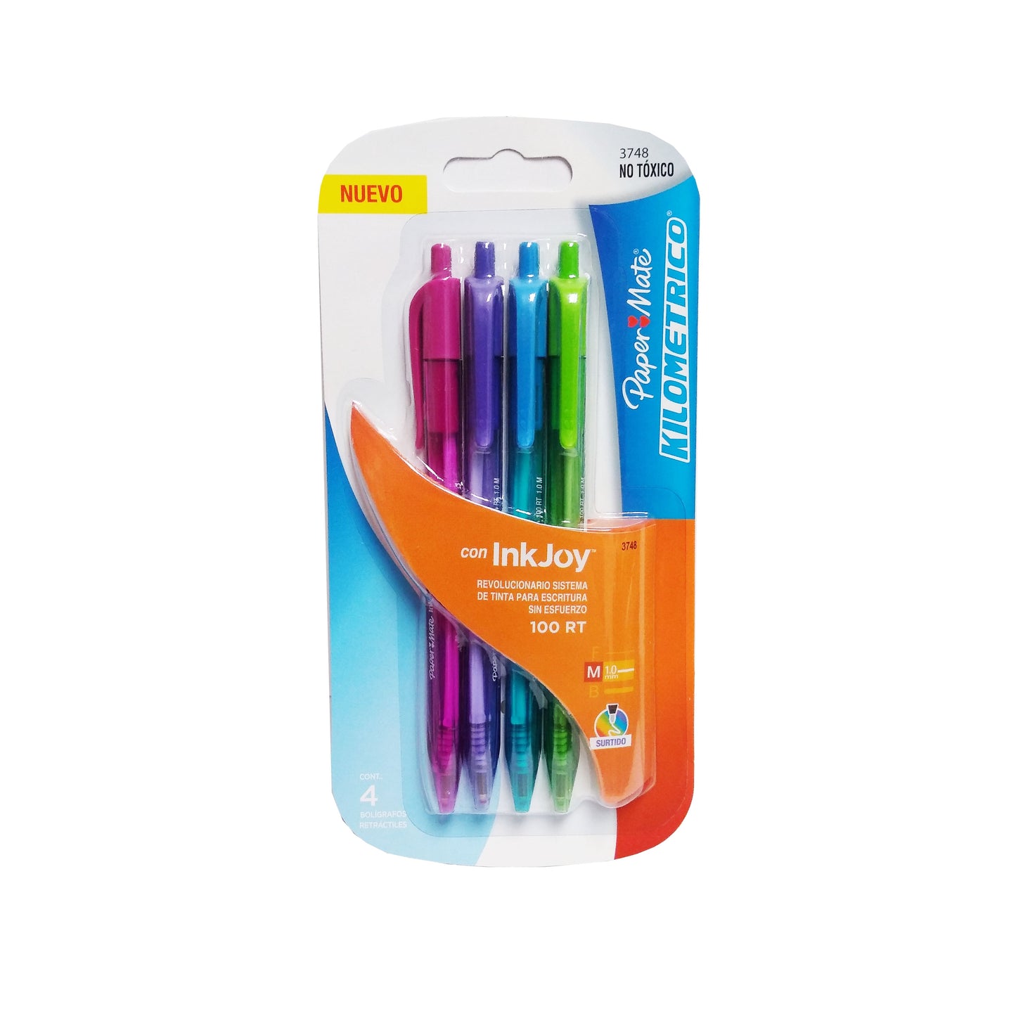 Paper Mate Ink Joy 100 RT Medium 1.0 mm, 4 Count Per Pack, Case Of 36, By Newell