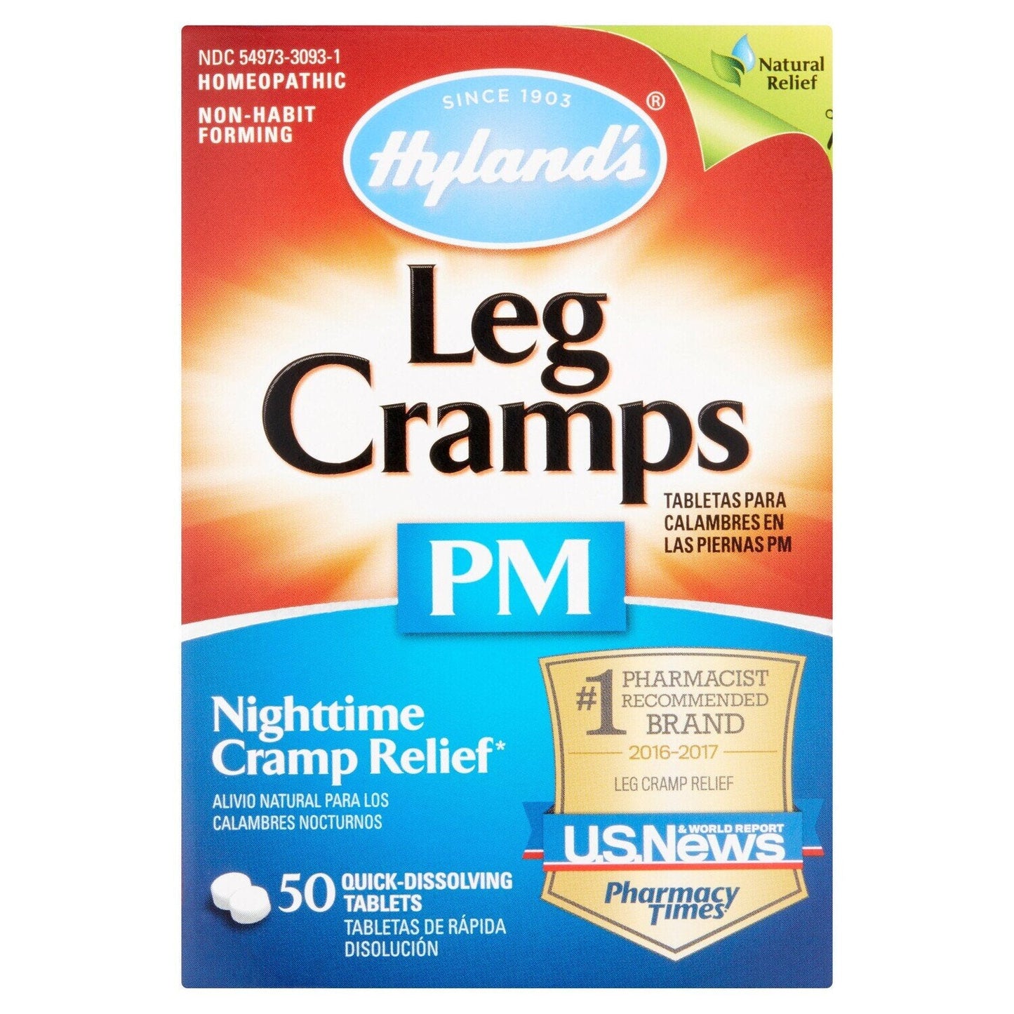Hyland's Pm Leg Cramp Relief Quick-Dissolving Tablets 50 Ea Box
