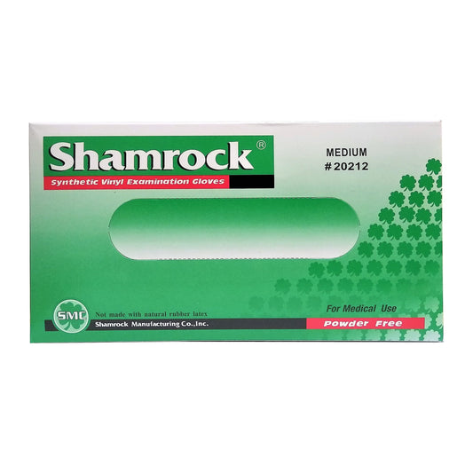 Synthetic Vinyl Examination Gloves, Powder Free, Medium, 100 Count, 1 Box Each, By Shamrock