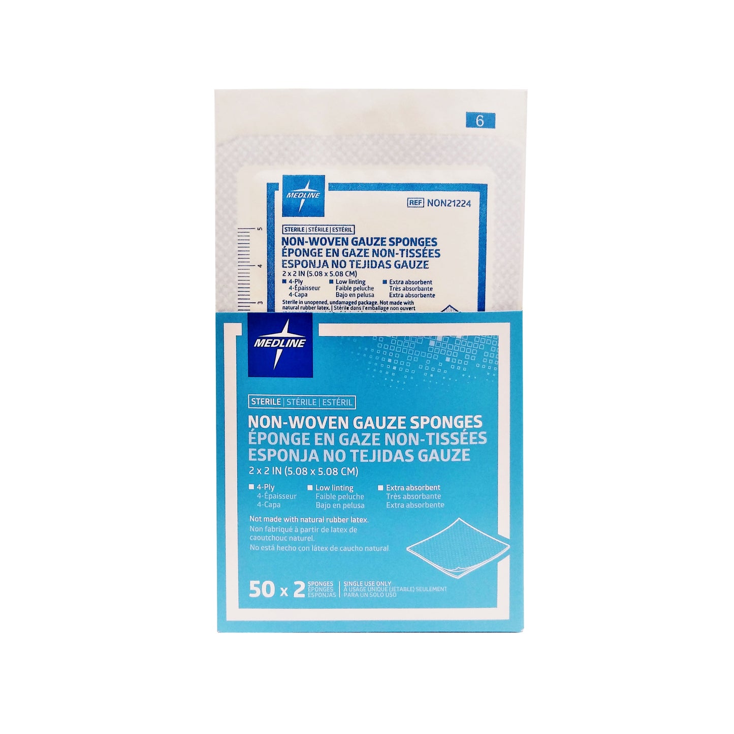 Medline Avant Non-Woven Gauze  Sponges 2" x 2" 100 Count, 1 Box Each, By Medline