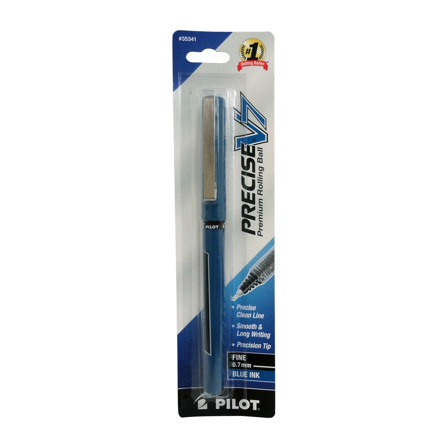 Precise V7 Stick Rolling Ball Pen, Fine Point,  Blue Ink, 1 Each, By Pilot